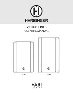 Harbinger Vari Series 1100 Manual